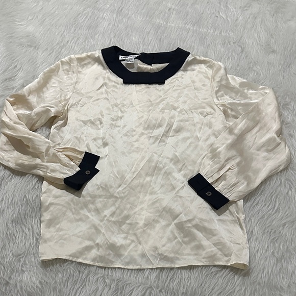 Vintage Emily Reger Cream and Black Blouse - Picture 1 of 7